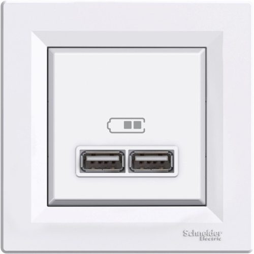 Schneider EPH2700221 ASFORA 2.1A/A+A/fehér dupla USB töltő