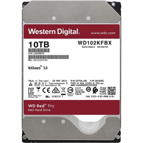 Western Digital 3,5" 10000GB belső SATAIII 7200RPM 256MB RED PRO WD102KFBX winchester 5 év