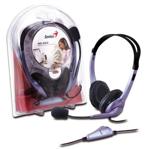 Genius HS-04S dual-jack mikrofonos PC fekete headset