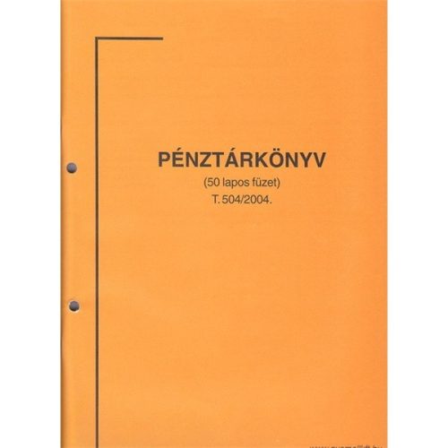 A.SZNY.504 A4 álló 50lapos "Pénztárkönyv" nyomtatvány