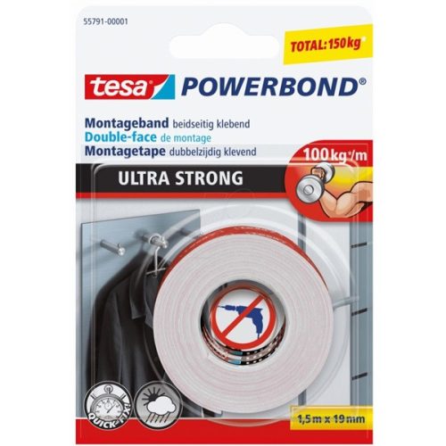 Tesa 55791 Extra Power 1,5mx19 mm erős kétoldalú ragasztószalag