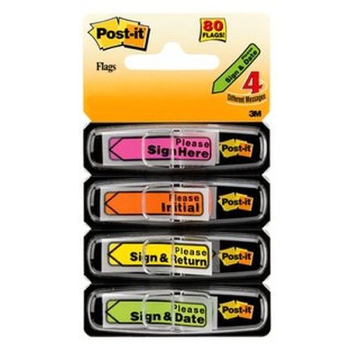 Post-it 684-ARR4 11,9x43,2mm öntapadós 4x24db neon jelölőnyíl