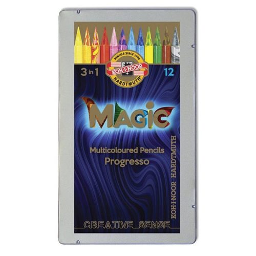 Koh-I-Noor 8772 Progresso Magic henger alakú 12db-os színes ceruza készlet