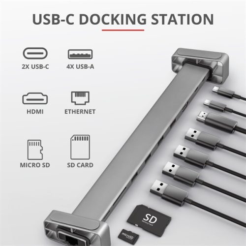 Trust Dalyx USB-C 10 in 1 multiport dokkoló