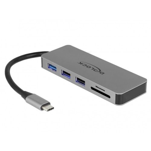 Delock 87743 USB Type-C 4K - HDMI / Hub / SD / PD 2.0 mobil eszközökhöz dokkoló állomás