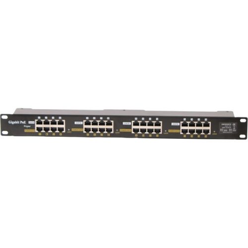 MaxLink 19" 1U 16 Port Gigabit 24V~57V DC PoE Injector