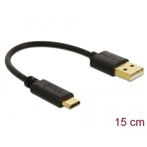 Delock 85354 15cm 3A USB-A - USB-C töltőkábel