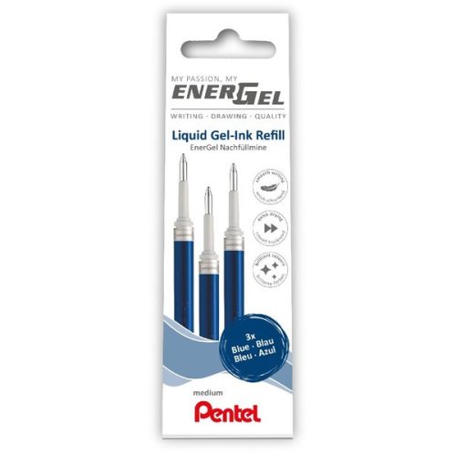 Pentel EnerGel 3 db/csomag 0.35mm zselés kék rollerirón betét