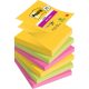 Post-it Super Sticky Carnival 76x76mm  90lapos 4+2db  vegyes Z-jegyzettömb