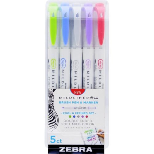 Zebra Mildliner Brush Cool&Refined  5db-os kettős végű ecset marker