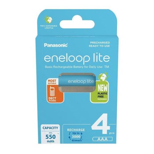 Panasonic Eneloop BK-4LCCE/4BE AAA 550mAh mikro ceruza akku 4db/csomag