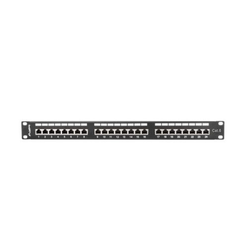 Lanberg PPS6-1024-B 19"/1U 24port Cat6 FTP árnyékolt fekete patch panel