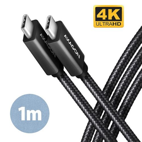 Axagon BUCM432-CM10AB 1m Type C - Type C USB4 8K HD fekete adat- és töltőkábel