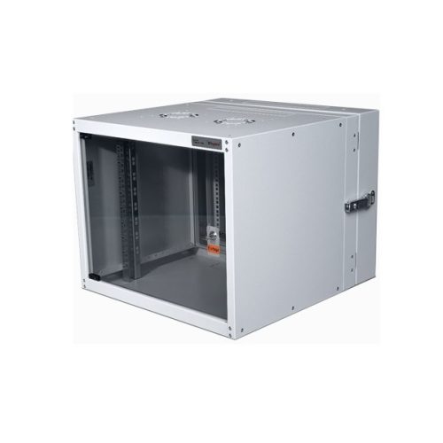 Legrand EVO4U6045 19" 4U SZÉL:600 MÉLY:450 MAG:405 szürke egyrészes, üvegajtós komplett fali rack szekrény Evoline