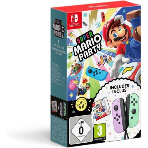 Super Mario Party Nintendo Switch játékszoftver + Joy-Con pasztell rózsaszín/zöld kontroller pár