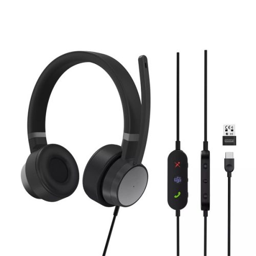 LENOVO Go Wired ANC (Thunder Black) fekete headset