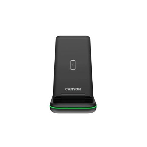 Canyon WS-304 3-in-1 15W univerzális vezeték nélküli töltő adapter fekete (Qi)