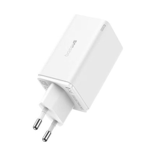 Baseus P10162705212-00 GaN6 Pro 100W EU fehér gyorstöltő adapter 1m USB Type-C - Type-C kábellel