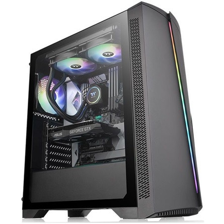 Thermaltake H350 Tempered Glass RGB táp nélküli ablakos Mid Tower számítógépház fekete