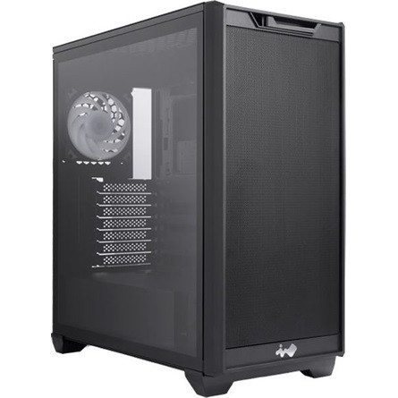 InWin D5 táp nélküli ablakos Mid Tower számítógépház fekete