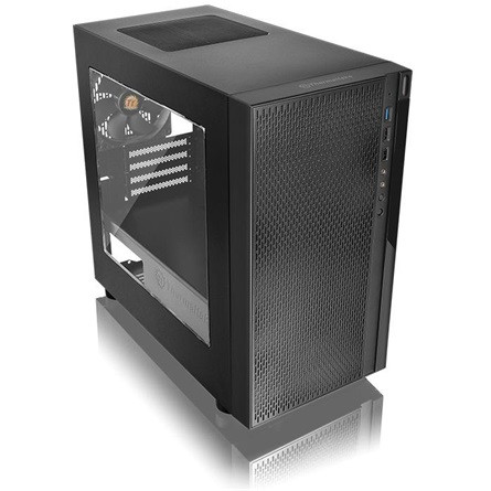 Thermaltake Versa H18 táp nélküli ablakos MT Mini Tower számítógépház fekete (Bontott, sérült csomagolás)